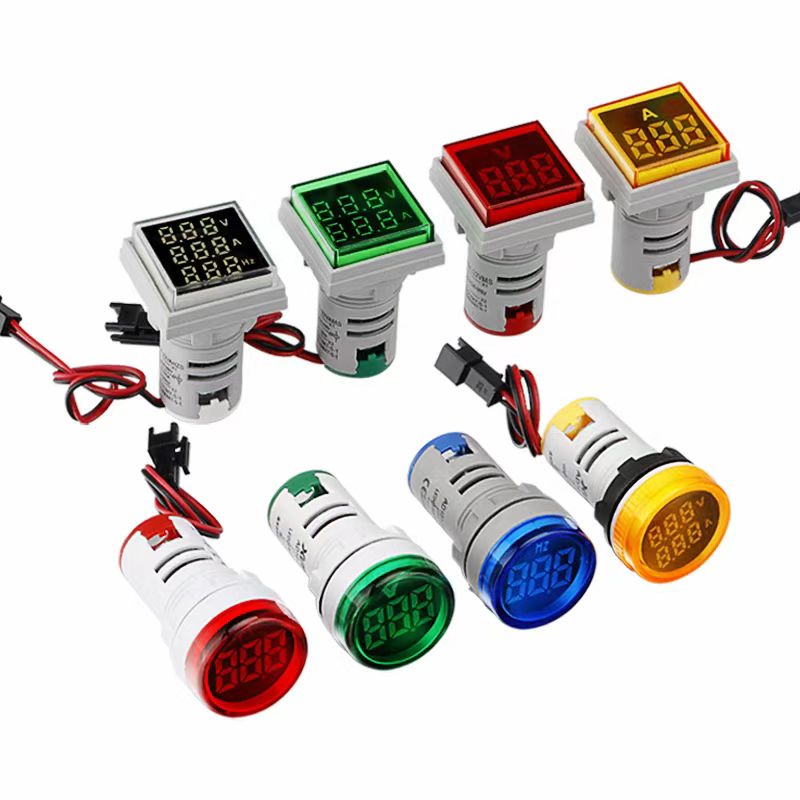 22mm Mini voltímetro /amperímetro /hertz metro LED Indicador Digital Light