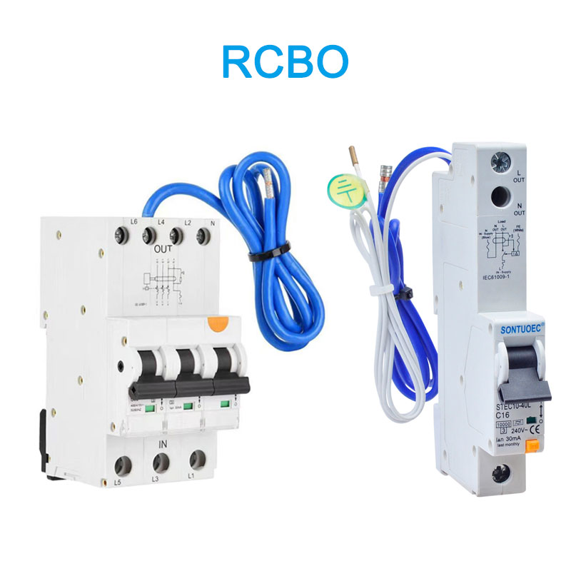 6Ka 3p+n vazamento do disjuntor A (AC) tipo RCBO com cabo