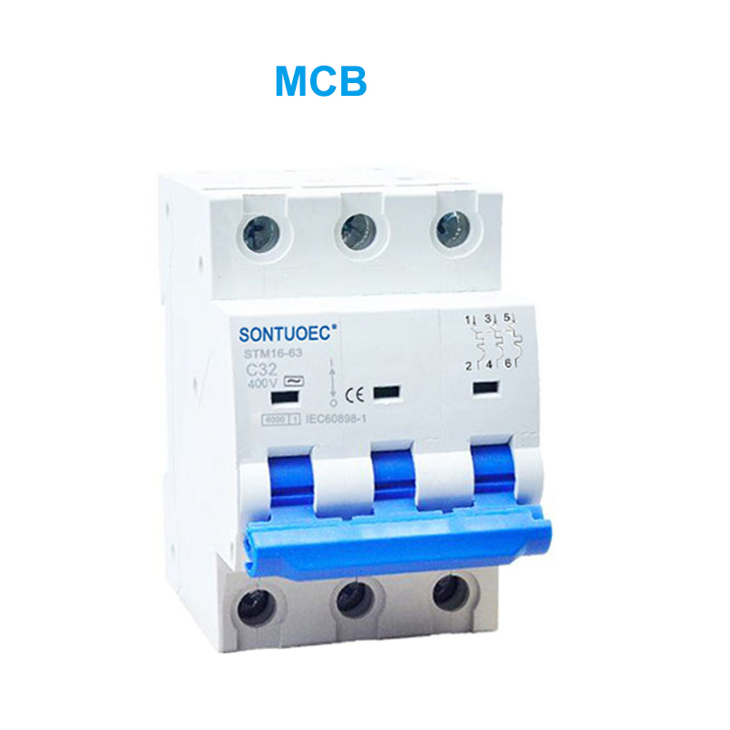 STM16-63 disjuntor em miniatura 6ka 1p 2p 3p 4p 16a 230/400V MCB